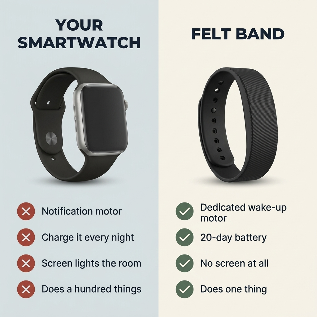 Felt Band - Silent Vibrating Alarm For Calmer Mornings